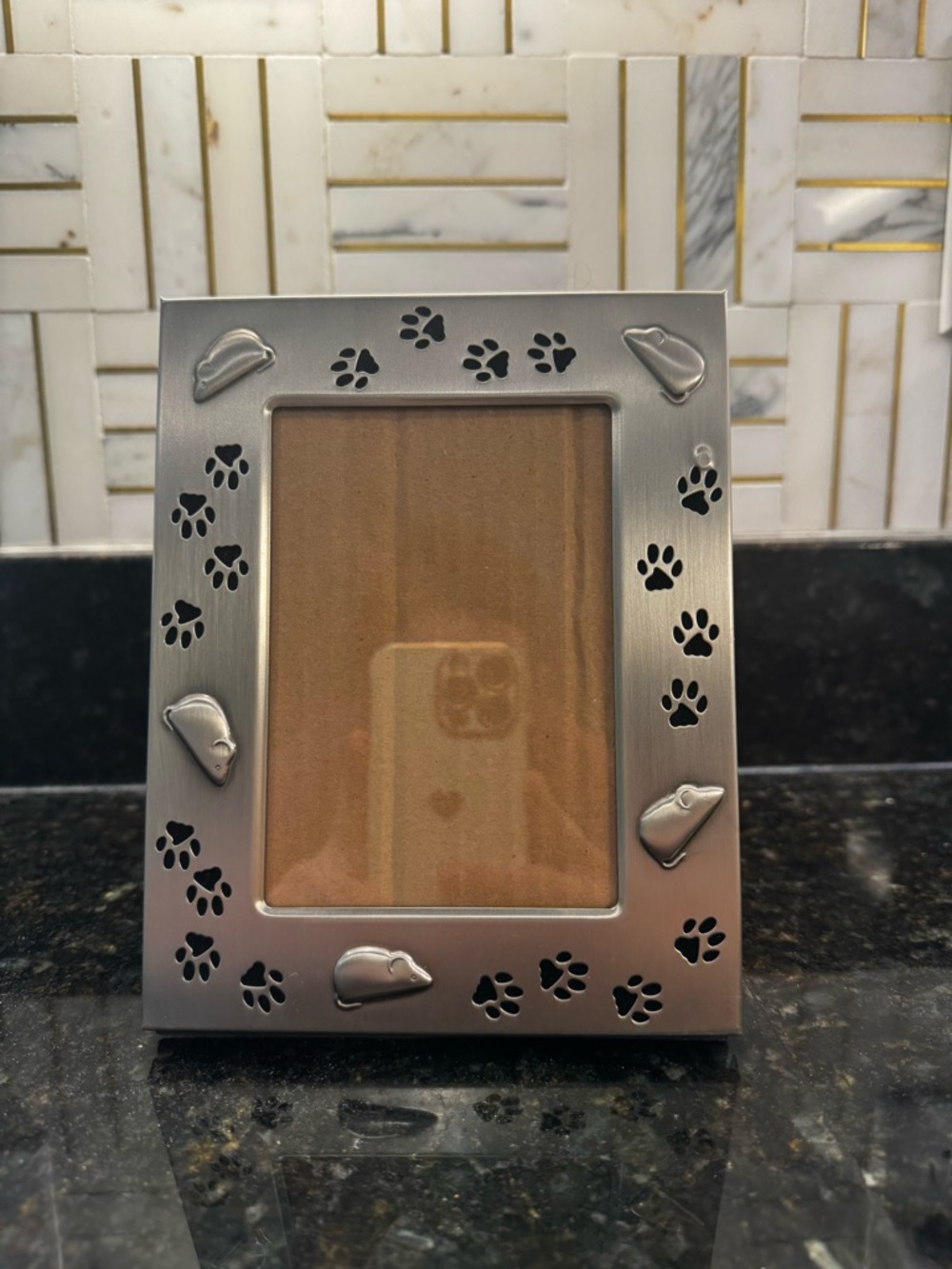 Silver Cat Paw & Mouse Photo Frame - Home Accents